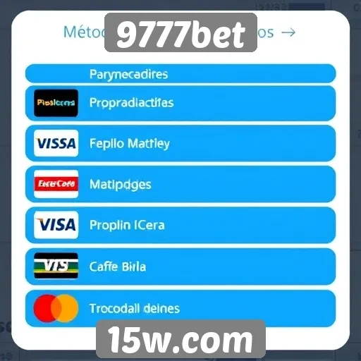 Métodos de pagamento aceitos no 9777bet
